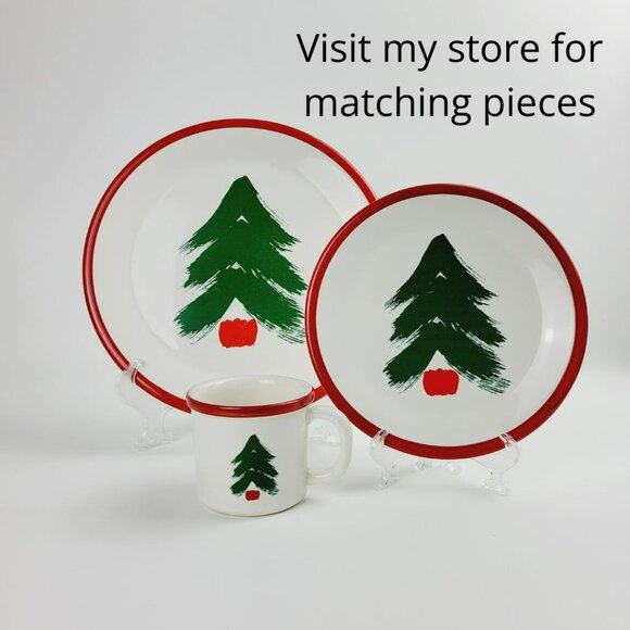 Pfaltzgraff Marimekko Christmas Tree Dinner Plate Red Band Finland Style Design - Picture 11 of 11